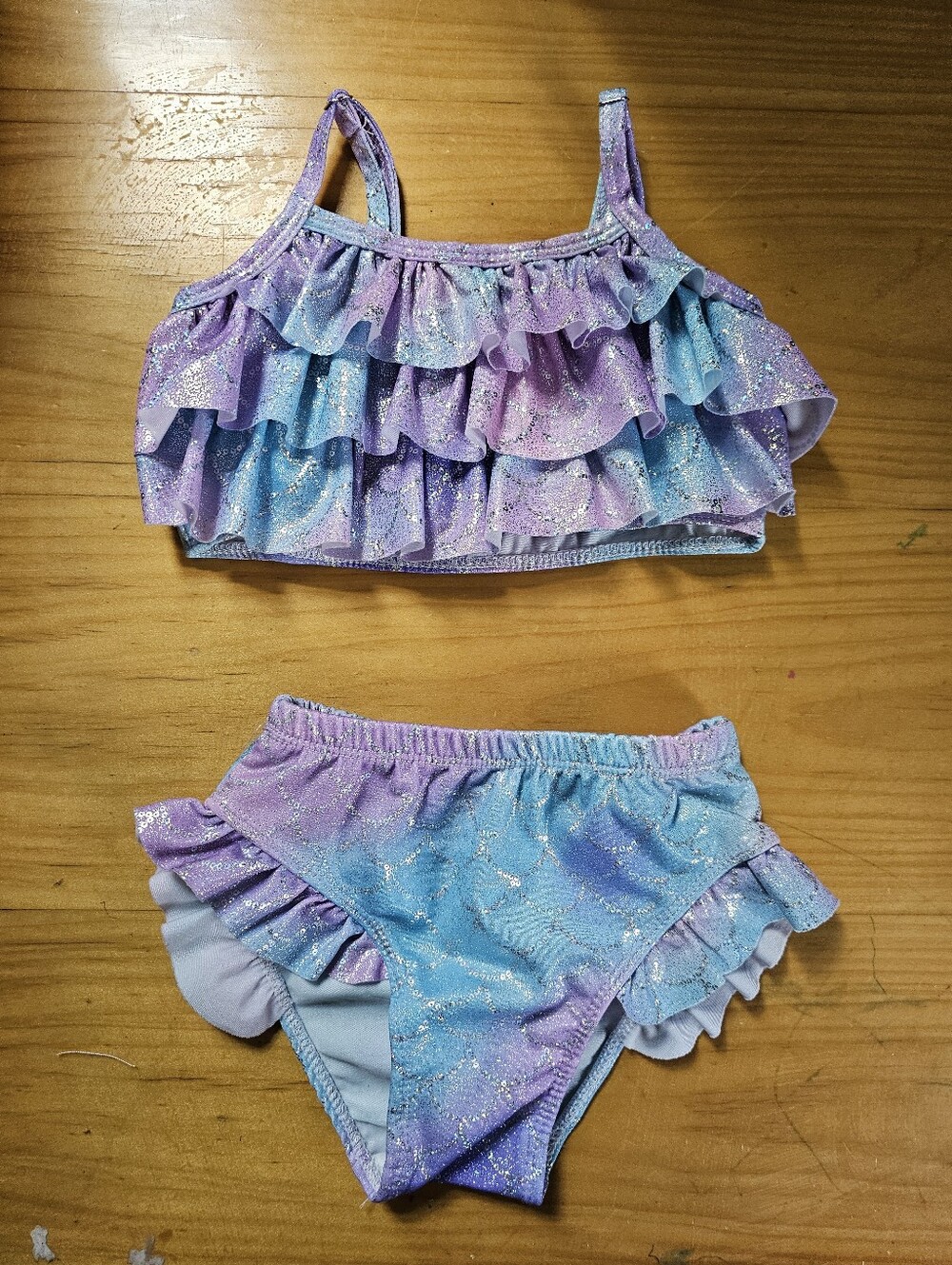 Girls Mermaid Ruffle 2-Piece Swimsuit